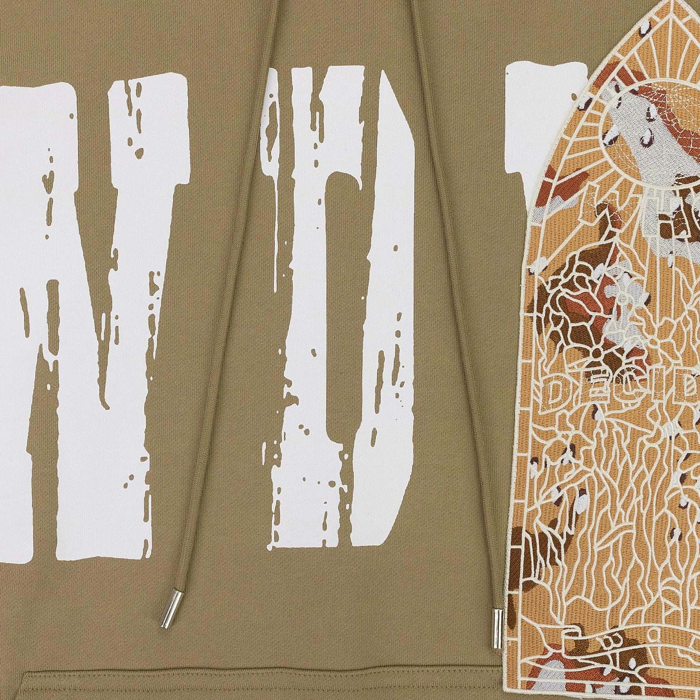 GREEN PATCHED HOODED SWEATSHIRT