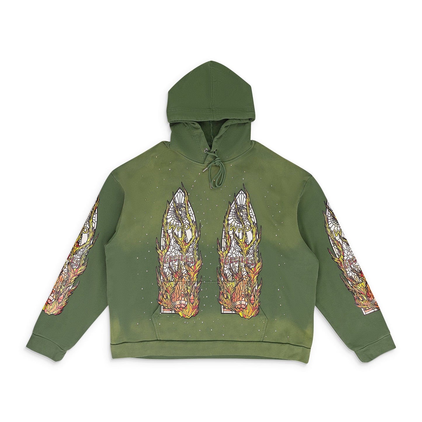 GREEN FLAME GLASS HOODIE
