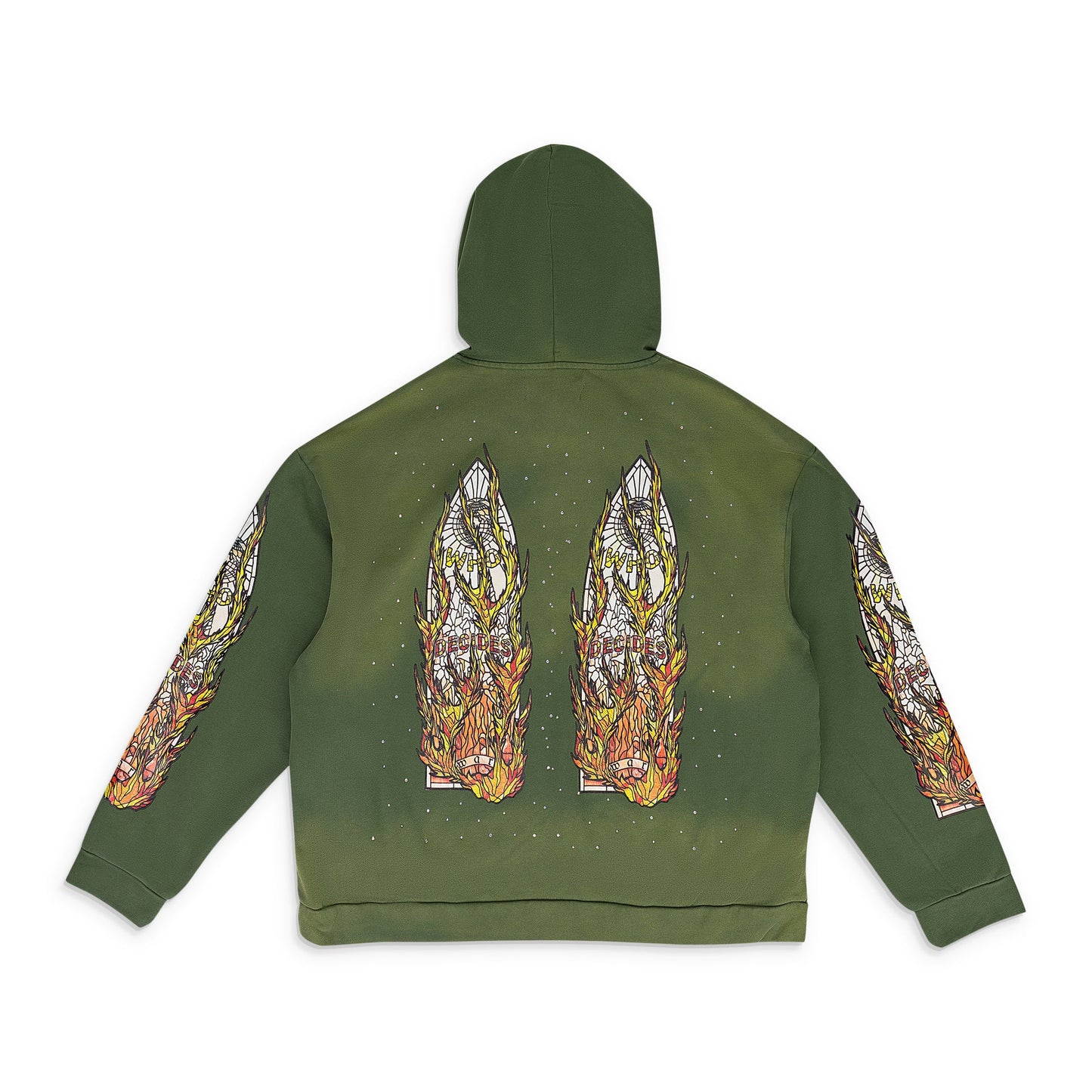 GREEN FLAME GLASS HOODIE