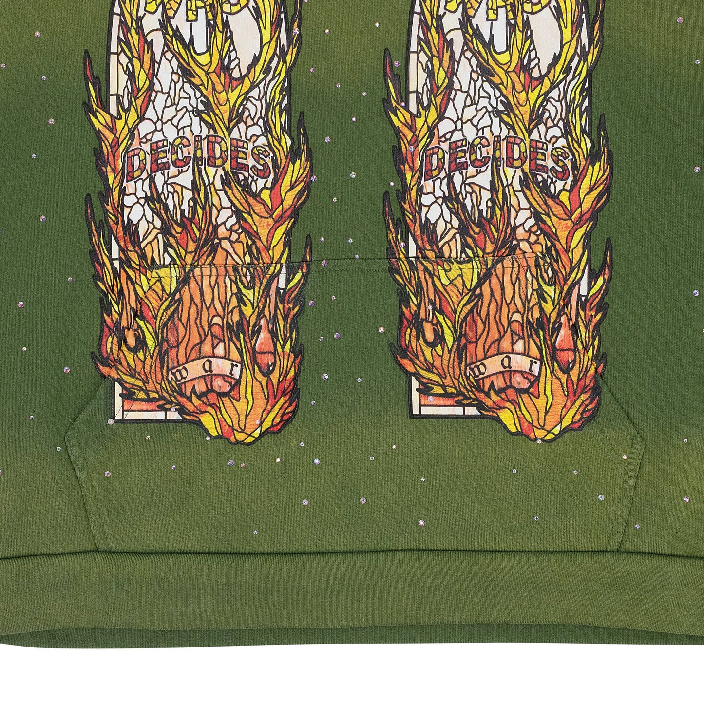 GREEN FLAME GLASS HOODIE