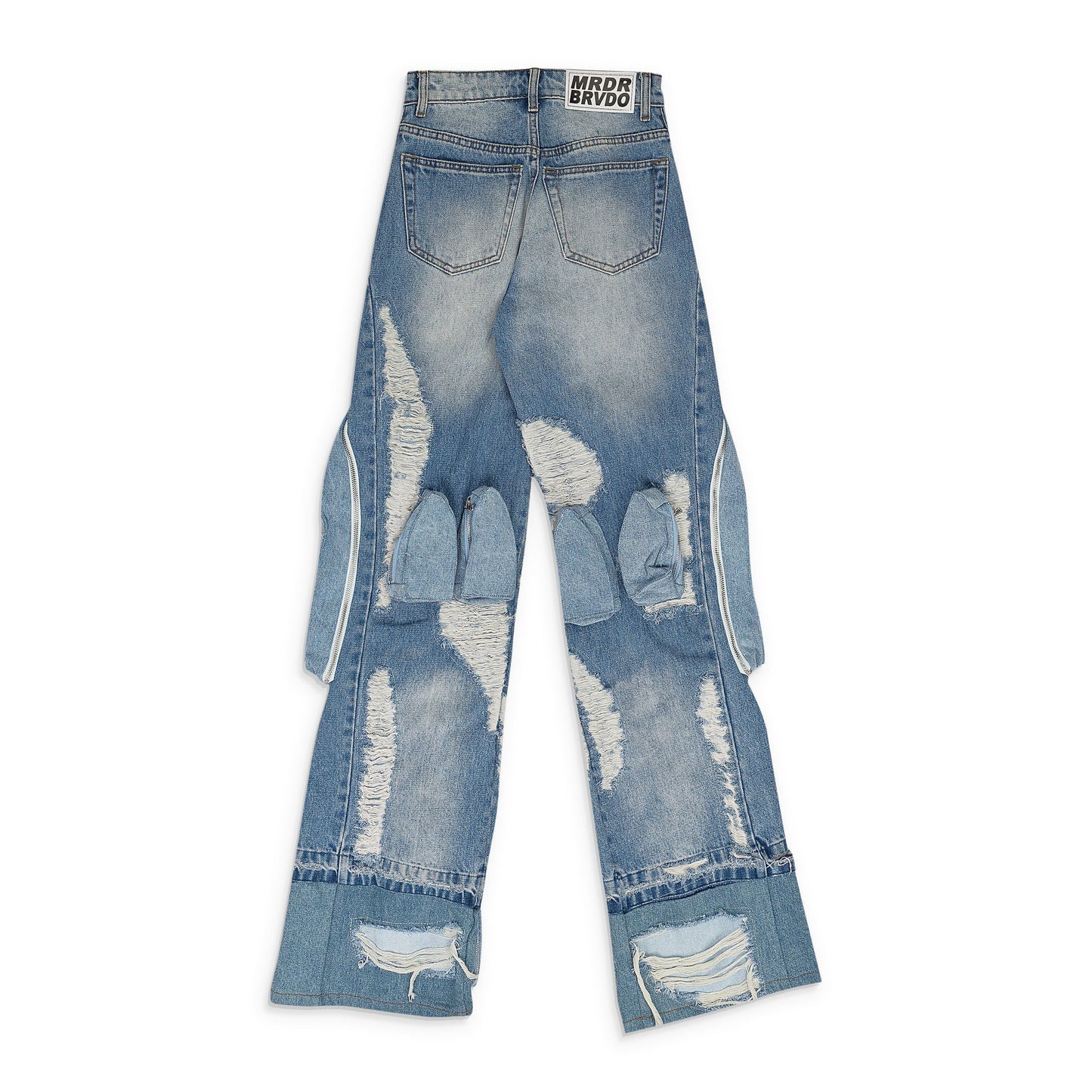 BLUE MULTIPOCKET RELAXED-FIT JEANS