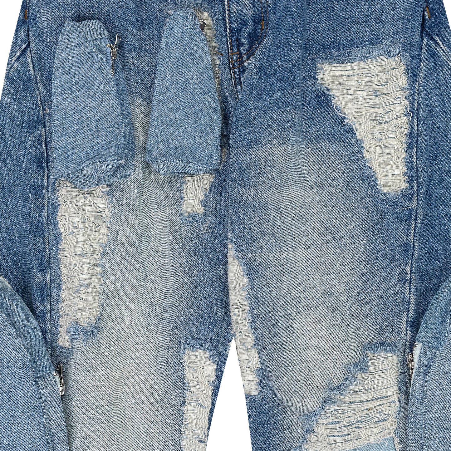 BLUE MULTIPOCKET RELAXED-FIT JEANS