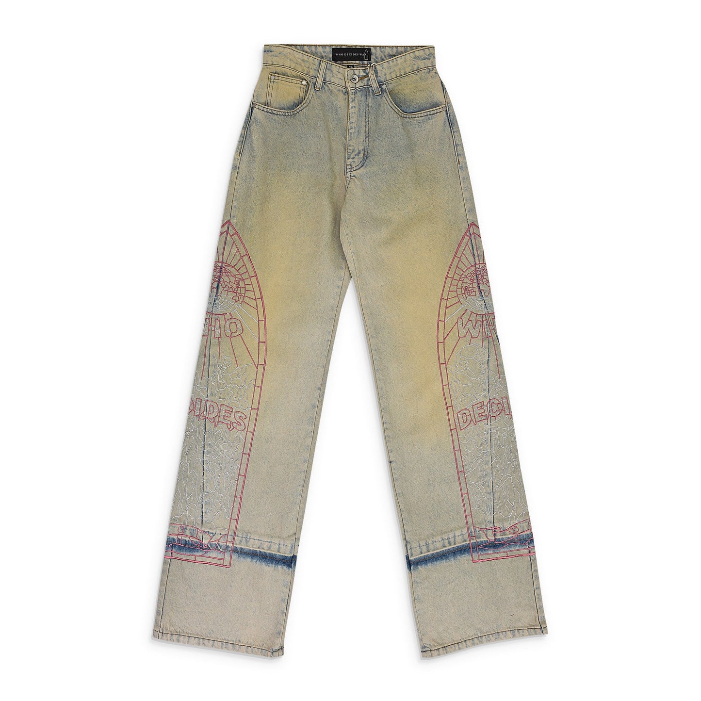 BLUE EXTENDED HEM RELAXED-FIT JEANS