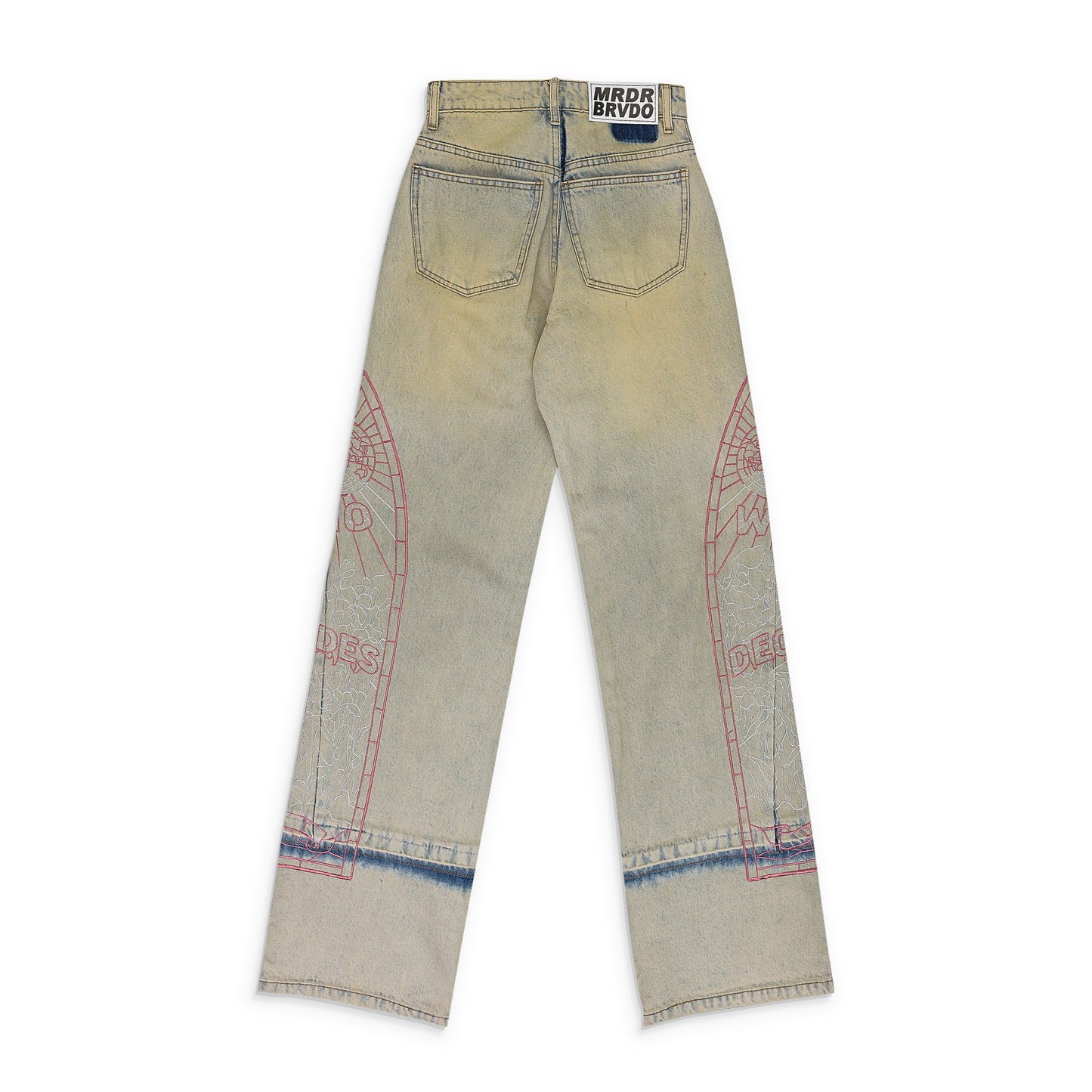 BLUE EXTENDED HEM RELAXED-FIT JEANS