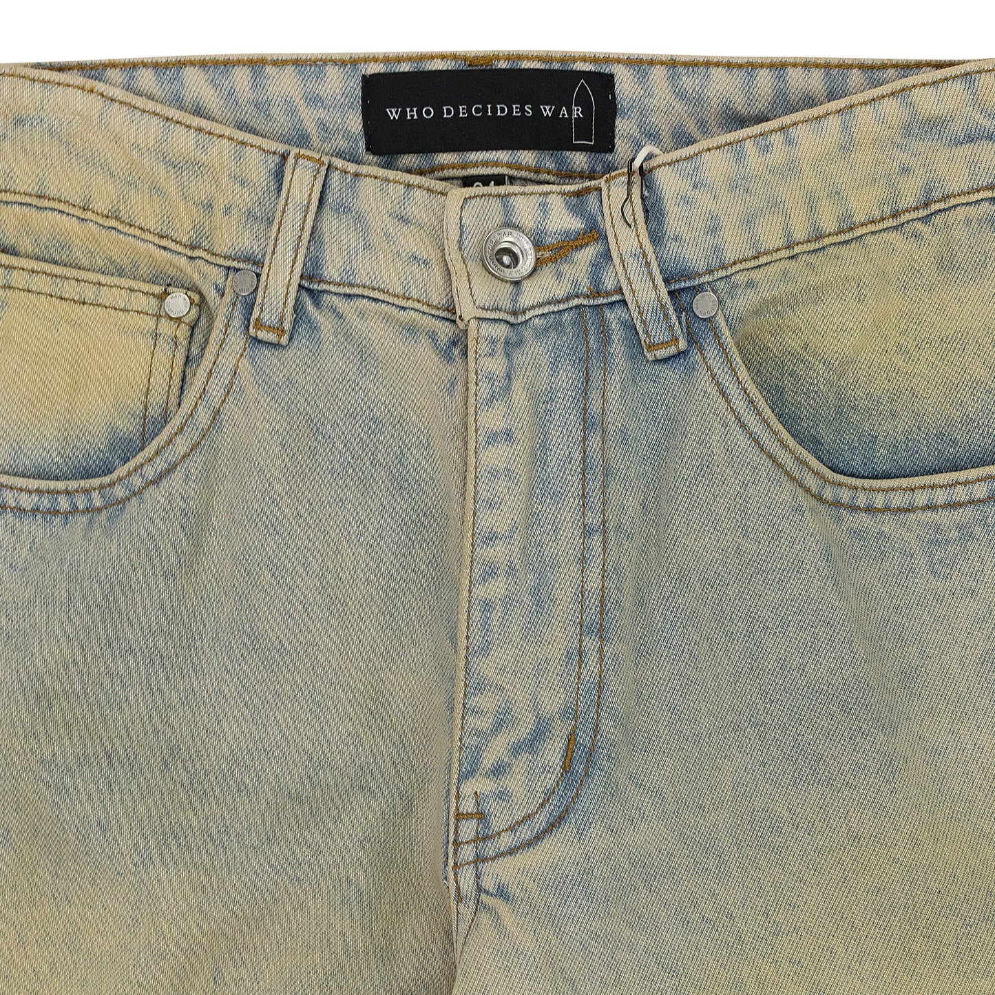 BLUE EXTENDED HEM RELAXED-FIT JEANS