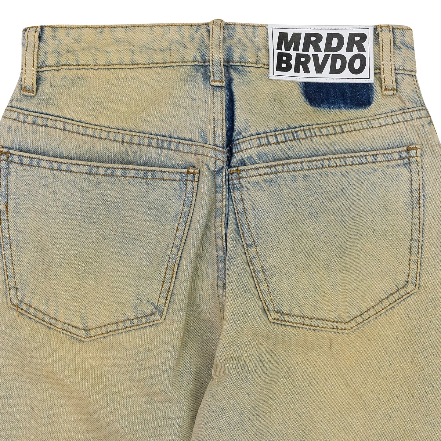 BLUE EXTENDED HEM RELAXED-FIT JEANS