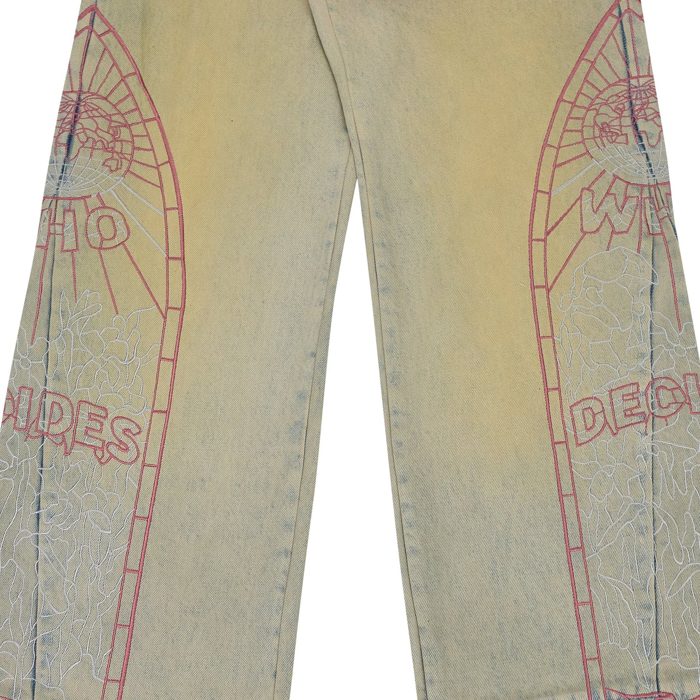 BLUE EXTENDED HEM RELAXED-FIT JEANS