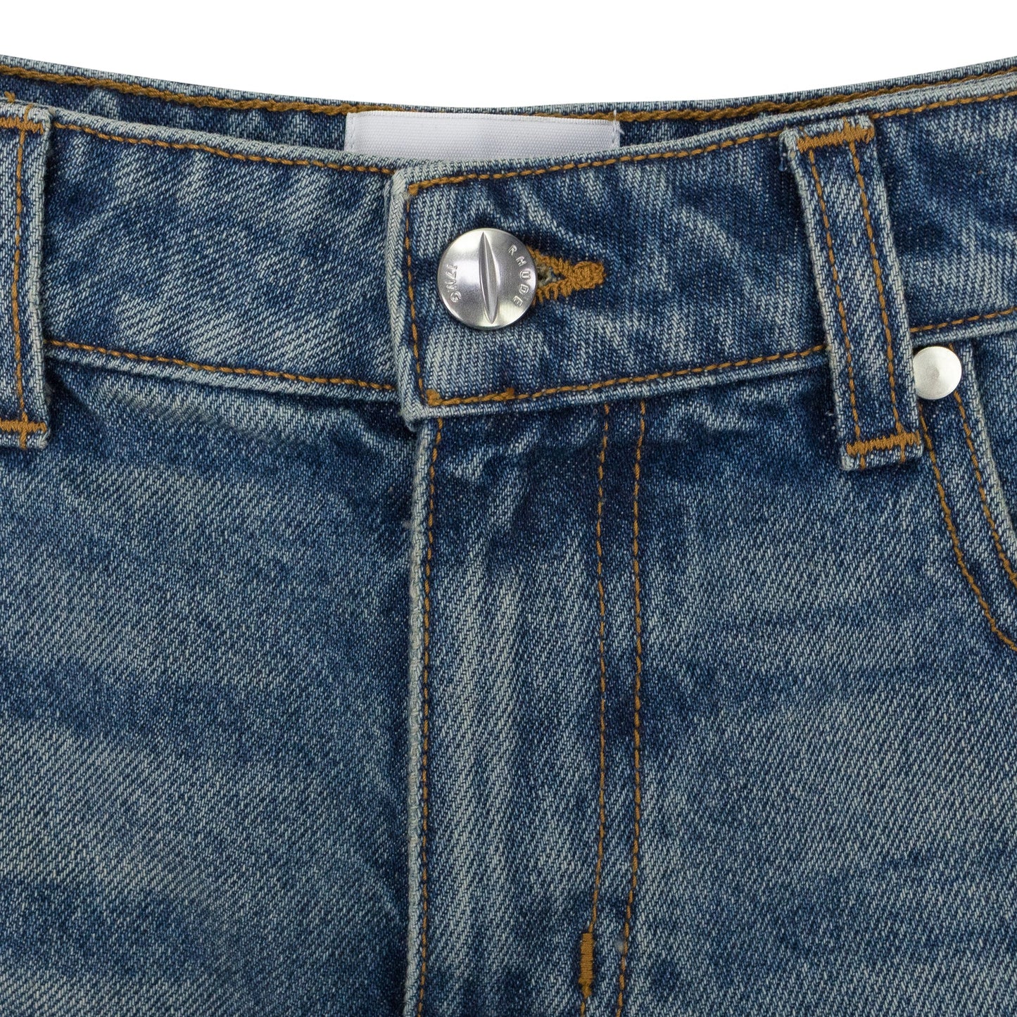 INDIGO LOW-WAIST DENIM SHORTS