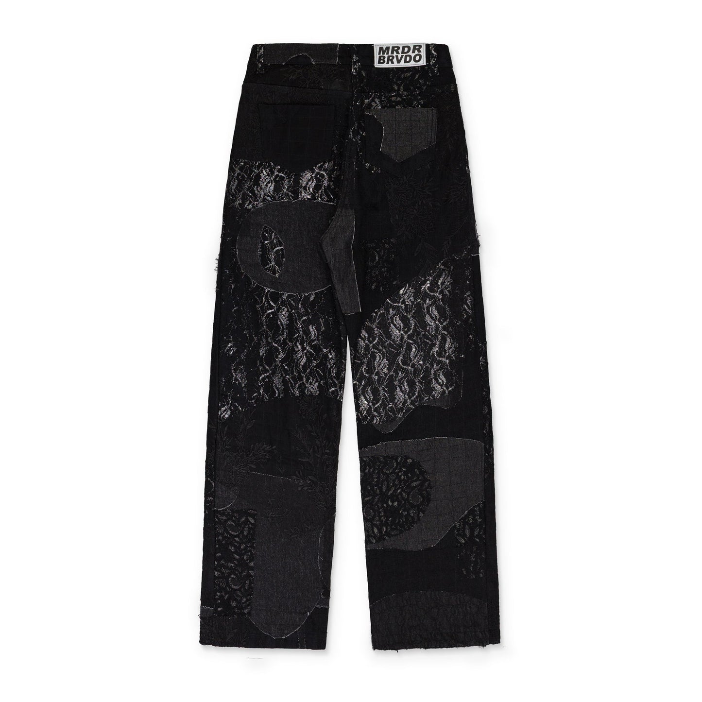 BLACK BORO GRID STRAIGHT-FIT JEANS