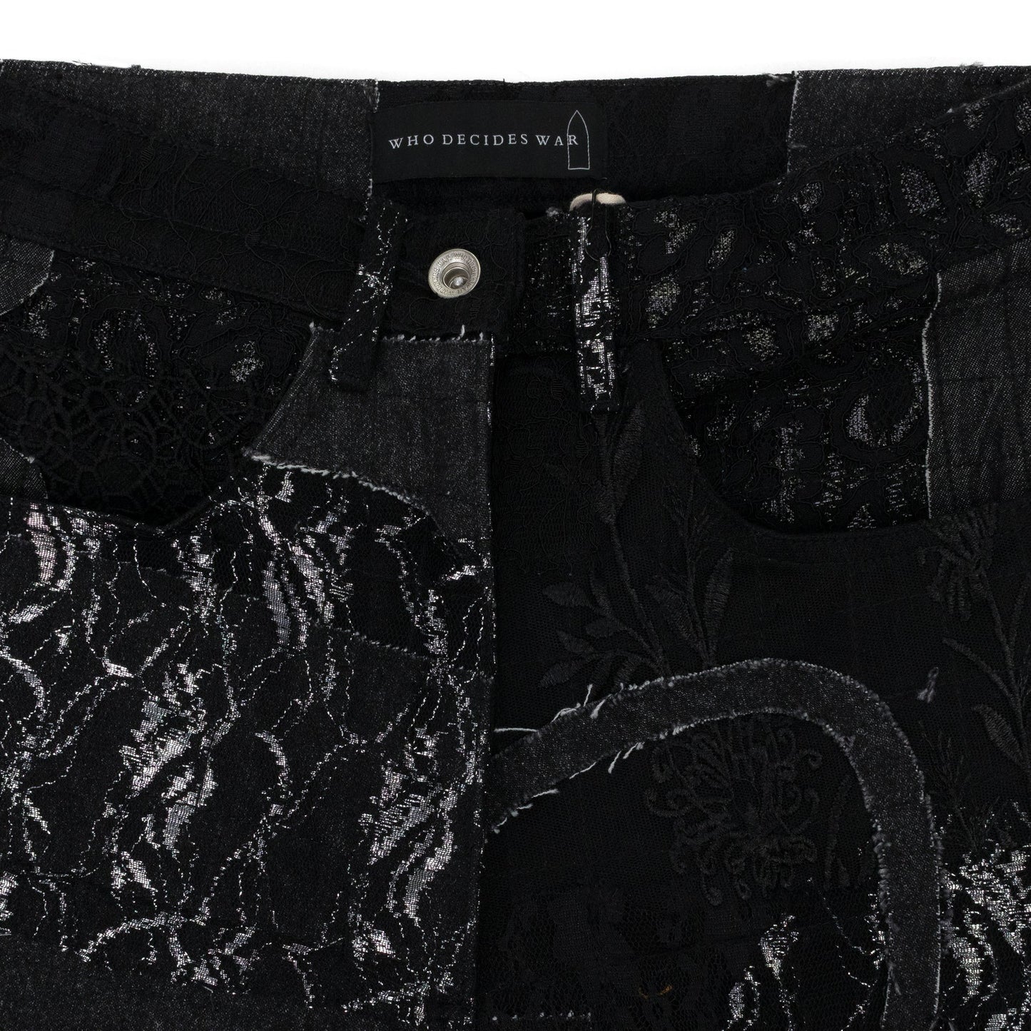 BLACK BORO GRID STRAIGHT-FIT JEANS