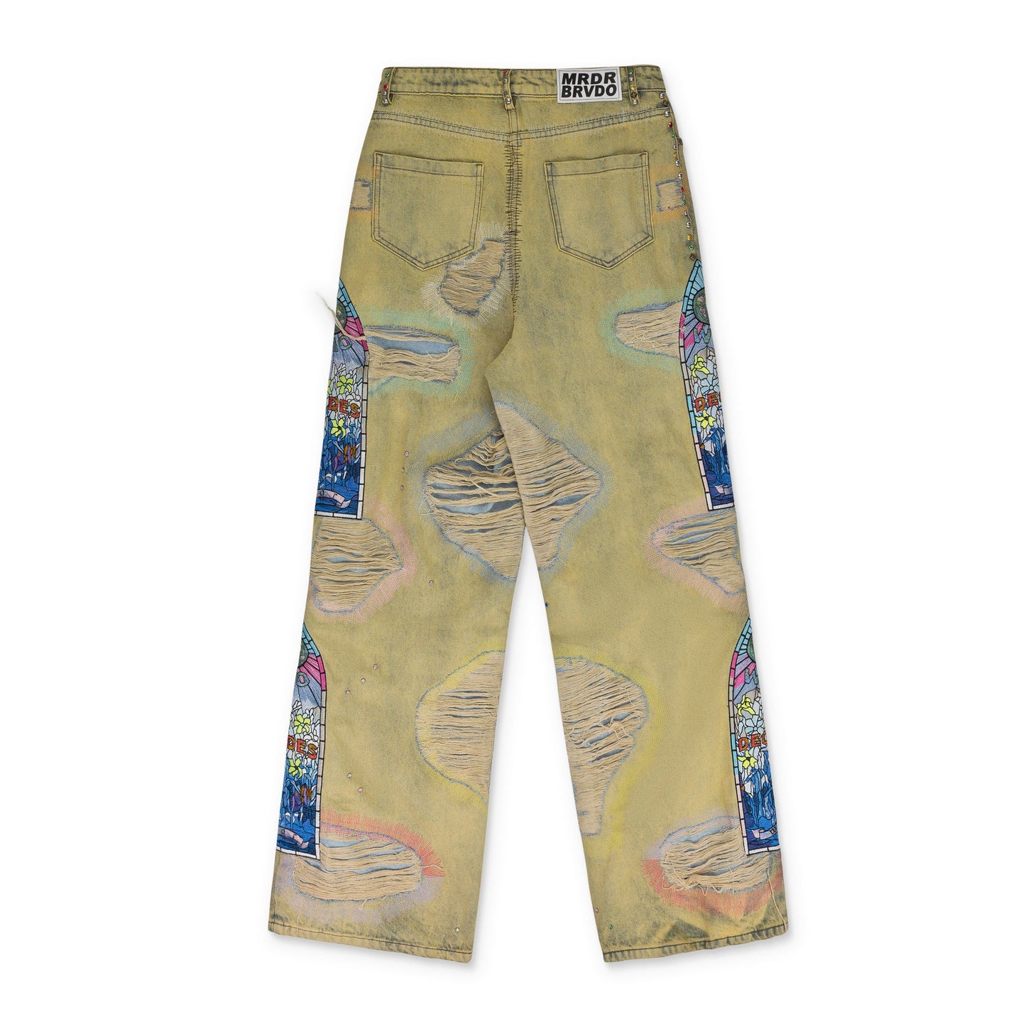 MULTI EMBROIDERED RELAXED-FIT JEANS