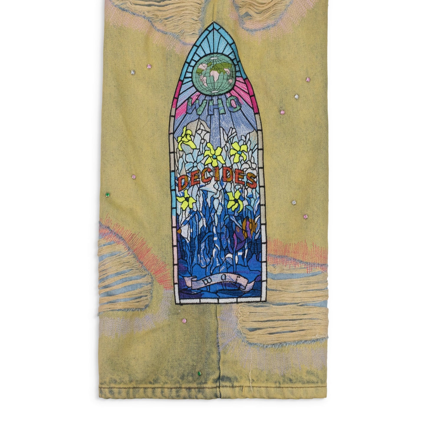 MULTI EMBROIDERED RELAXED-FIT JEANS