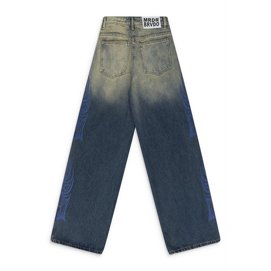 INDIGO WINGED LOGO BOOTCUT JEANS
