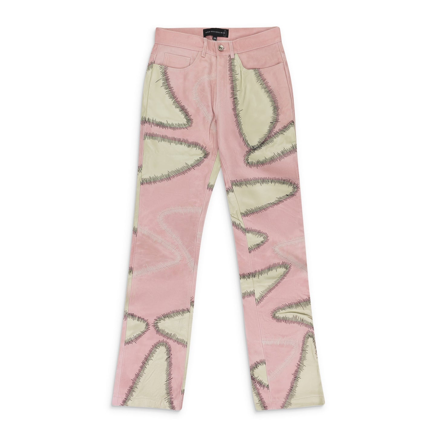 GRAY AMALGAMATED LEATHER PANTS