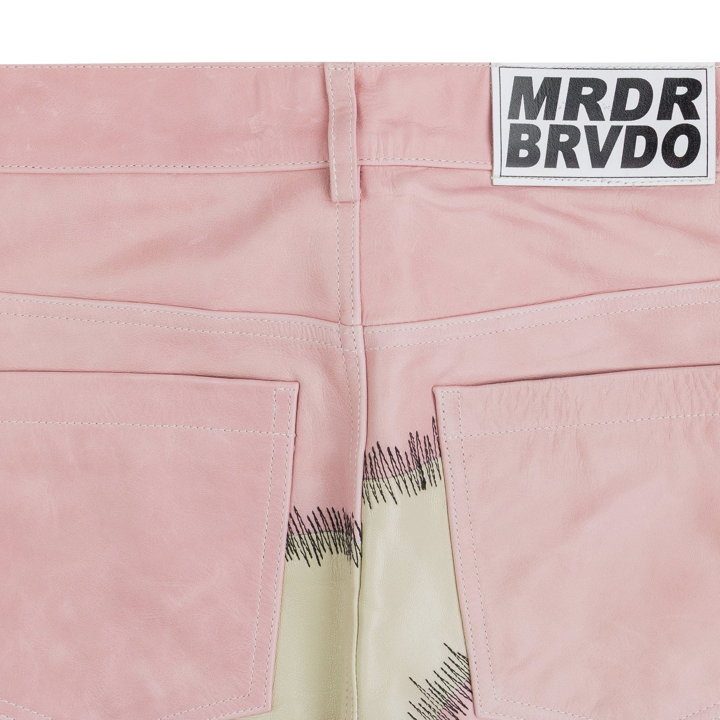 GRAY AMALGAMATED LEATHER PANTS