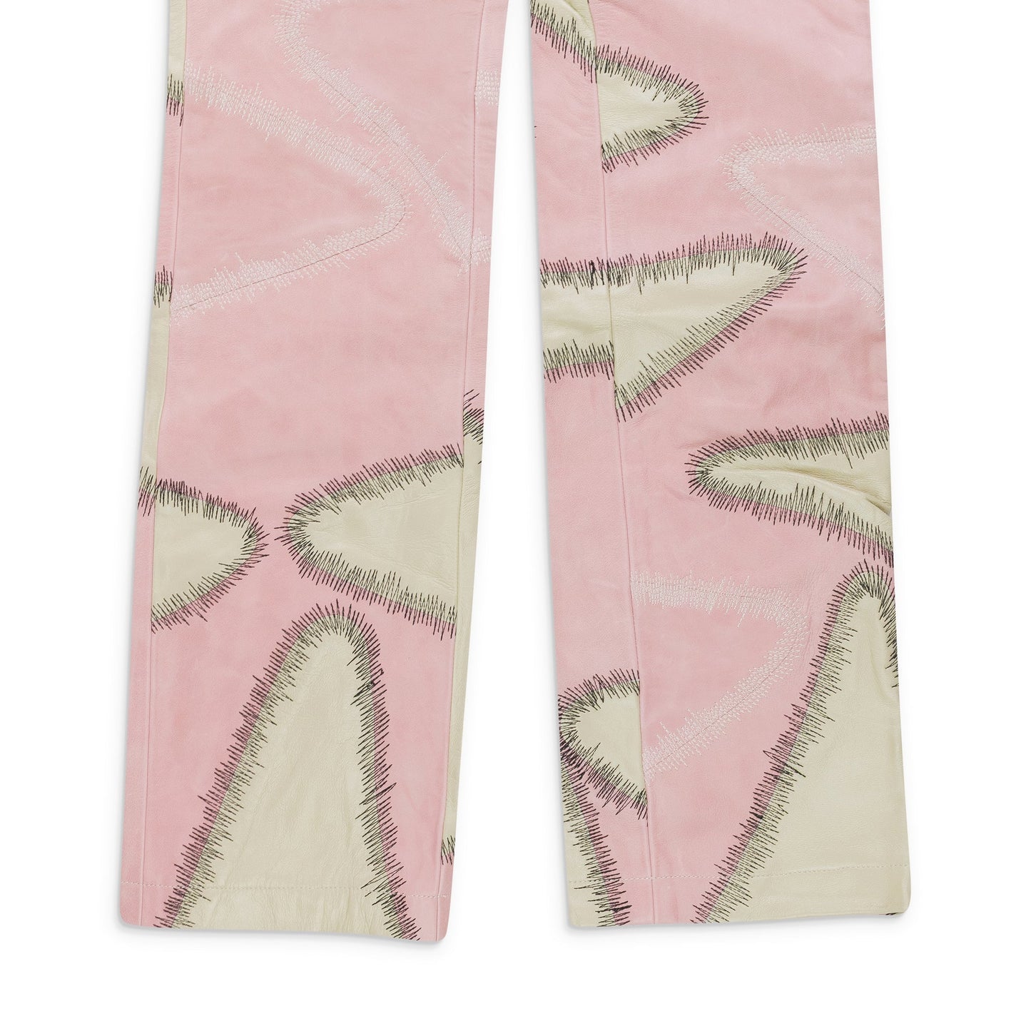 GRAY AMALGAMATED LEATHER PANTS