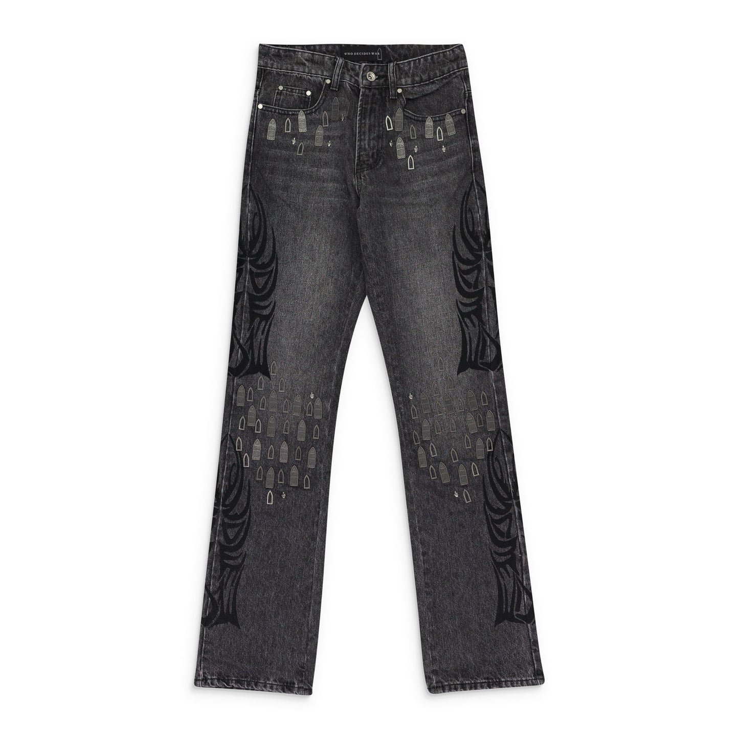 BLK CENTRALIZED HARDWARE STRAIGHT-FIT JEANS
