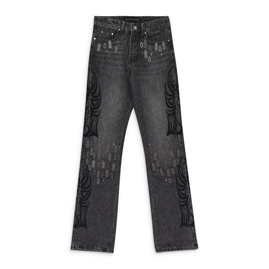 BLK CENTRALIZED HARDWARE STRAIGHT-FIT JEANS