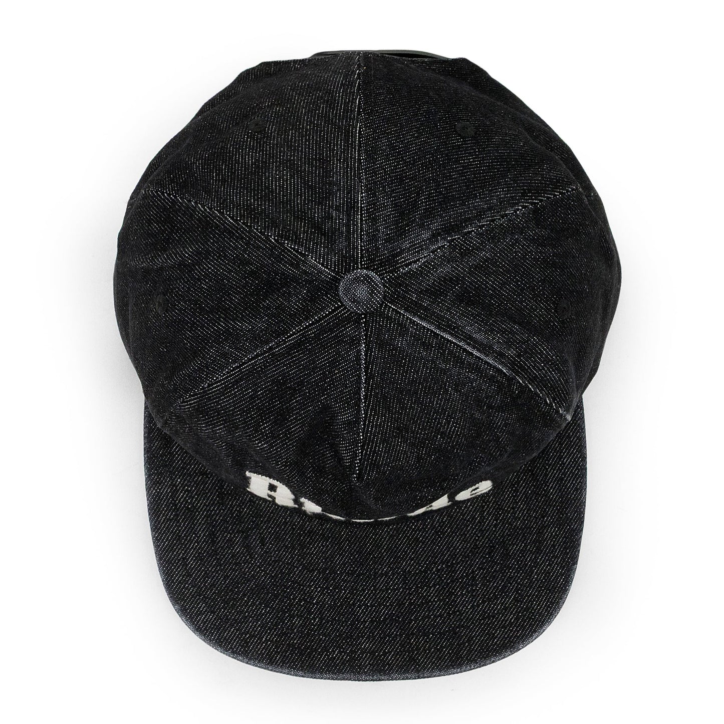 BLACK DENIM LOGO BASEBALL CAP