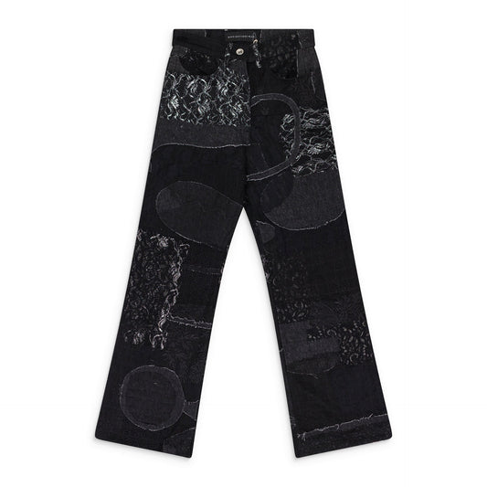 BLACK BORO GRID STRAIGHT JEANS