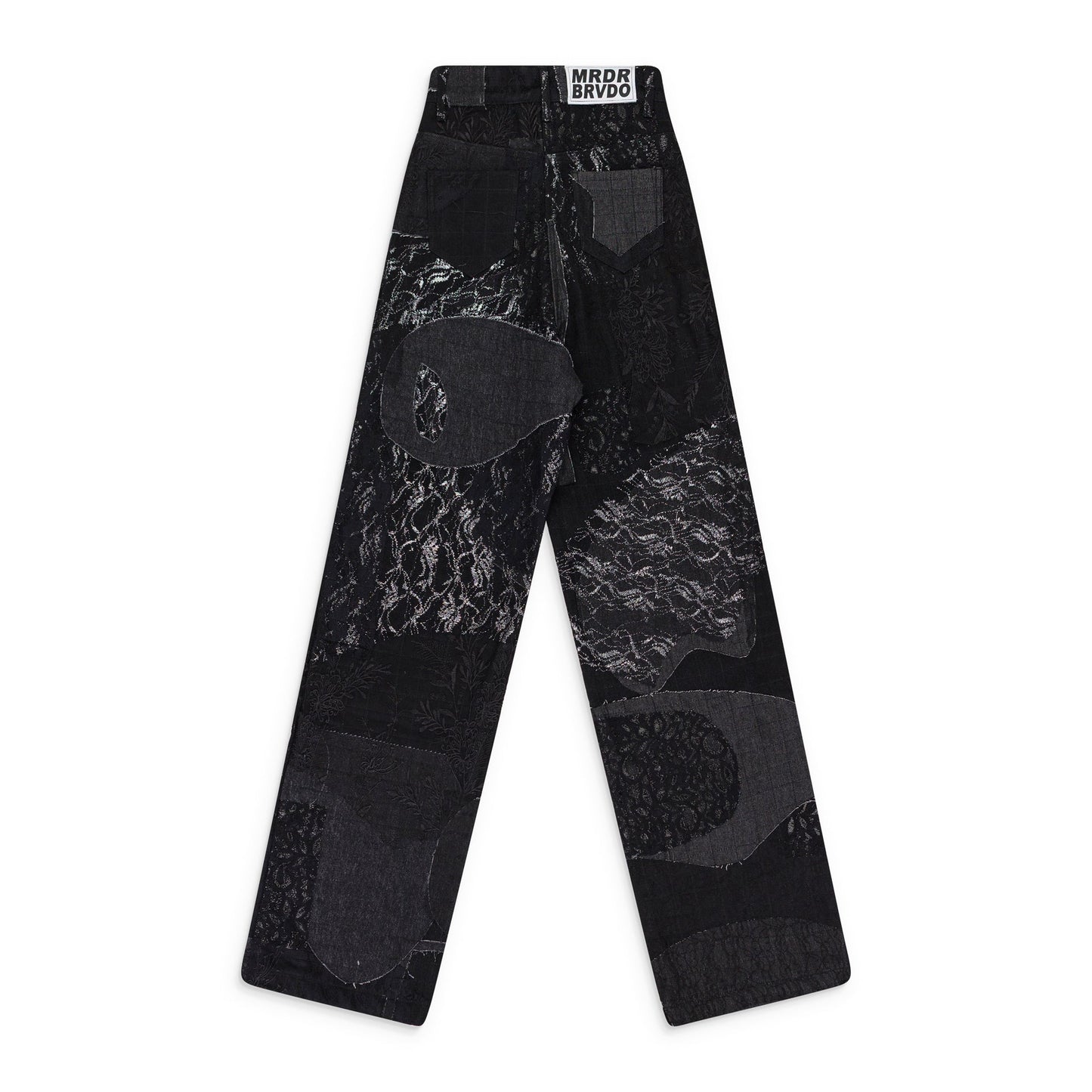 BLACK BORO GRID STRAIGHT JEANS