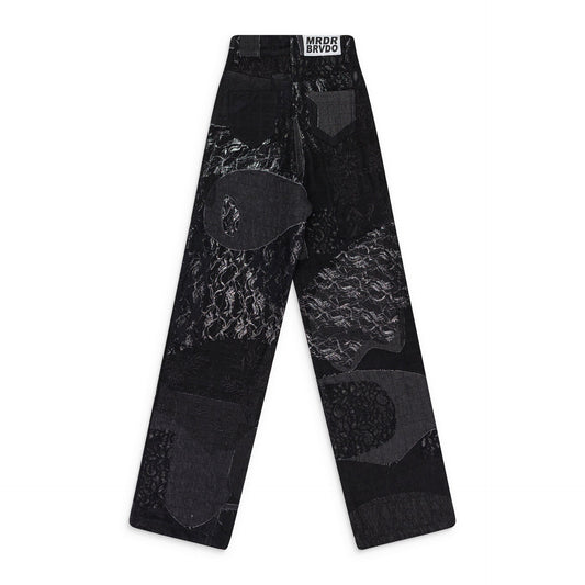 BLACK BORO GRID STRAIGHT JEANS