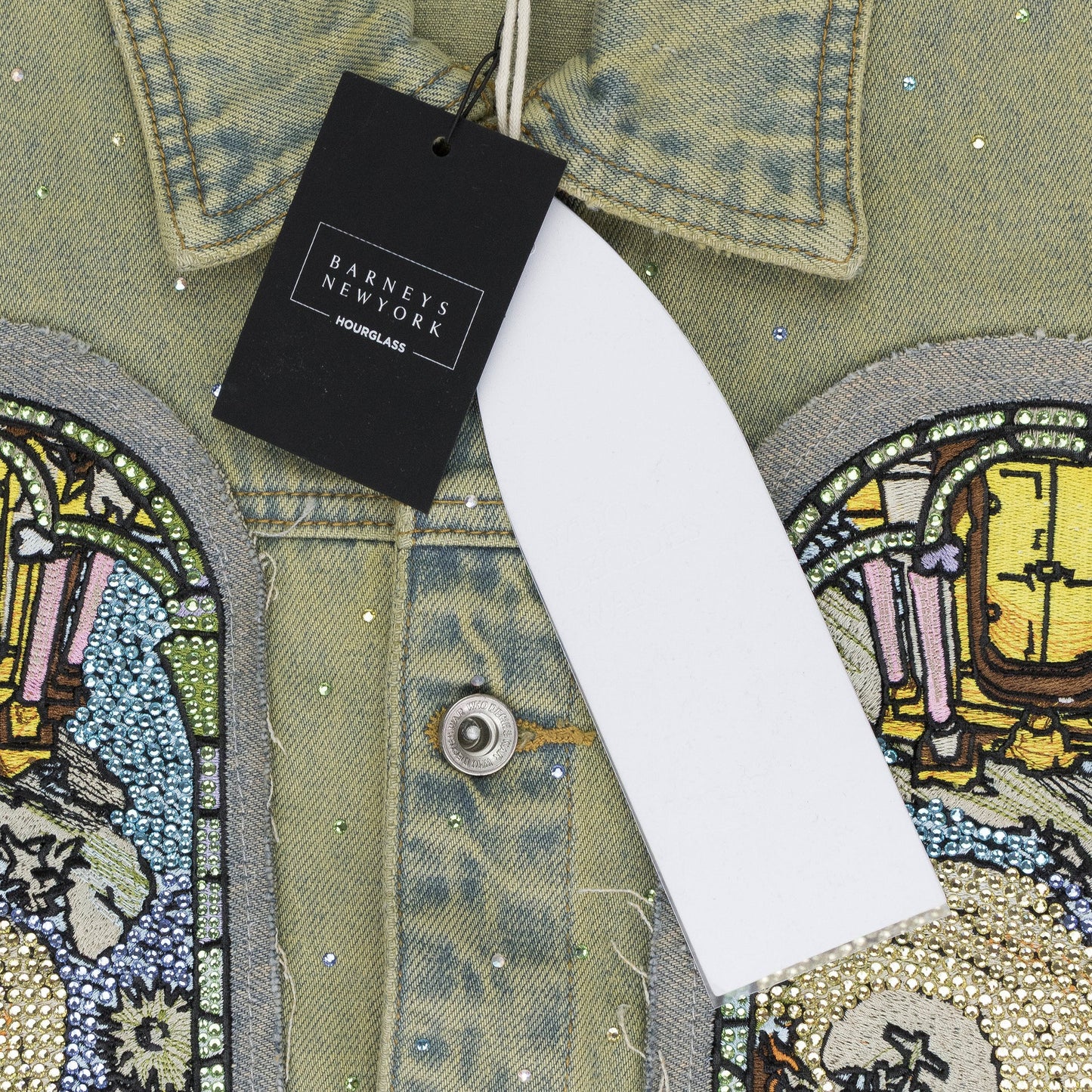 BLUE UNFURLED CROPPED DENIM JACKET