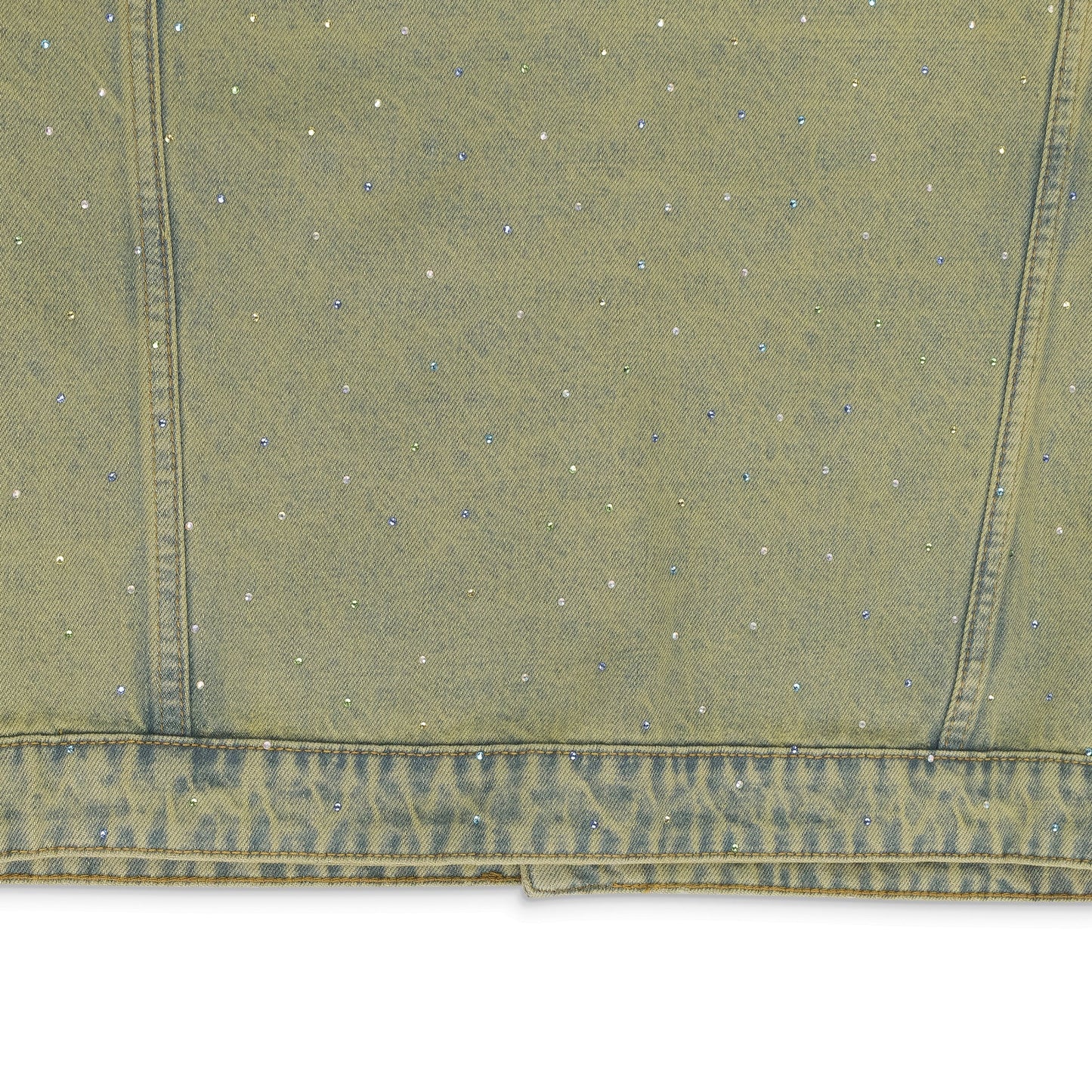 BLUE UNFURLED CROPPED DENIM JACKET