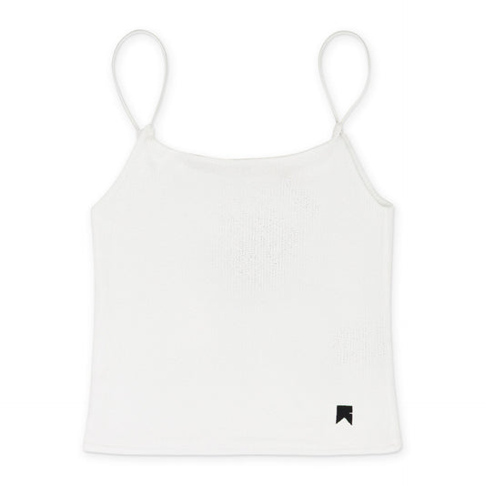 WHITE SHEER RIB KNIT TANK TOP