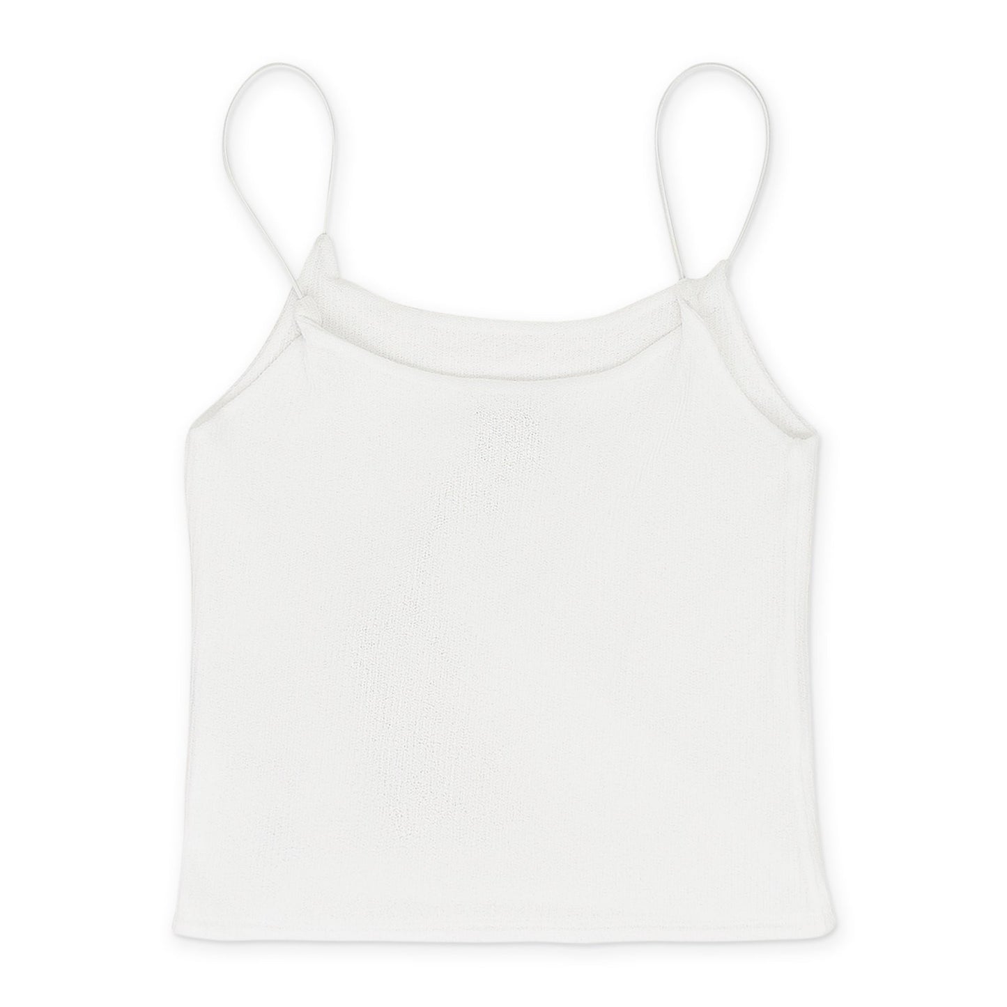 WHITE SHEER RIB KNIT TANK TOP