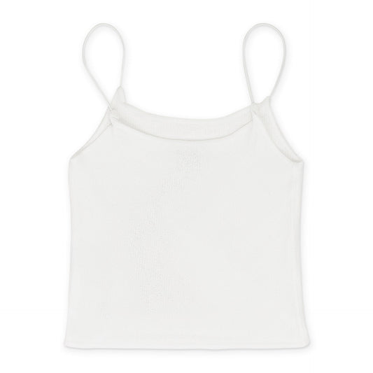 WHITE SHEER RIB KNIT TANK TOP