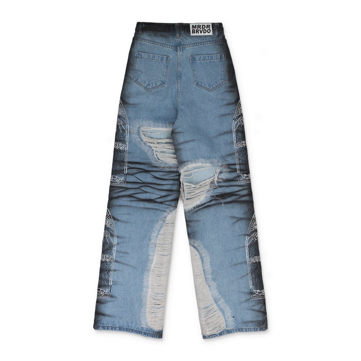 BLUE NOIR STRIPE WIDE-LEG JEANS