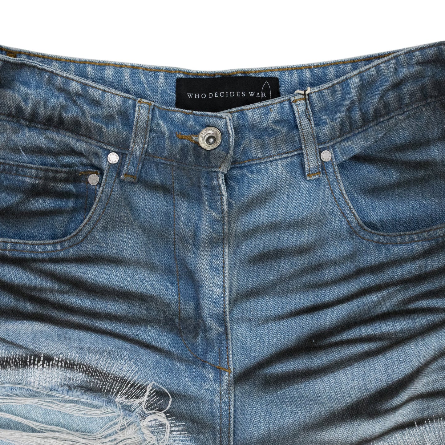 BLUE NOIR STRIPE WIDE-LEG JEANS