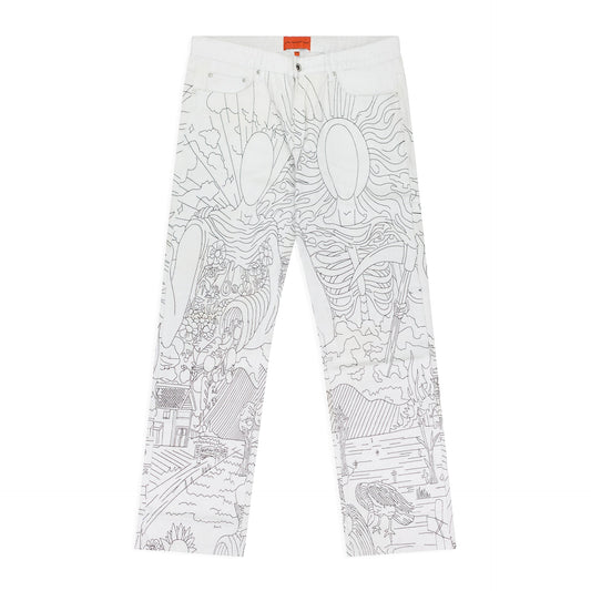 WHITE DUALITY STRAIGHT-FIT JEANS