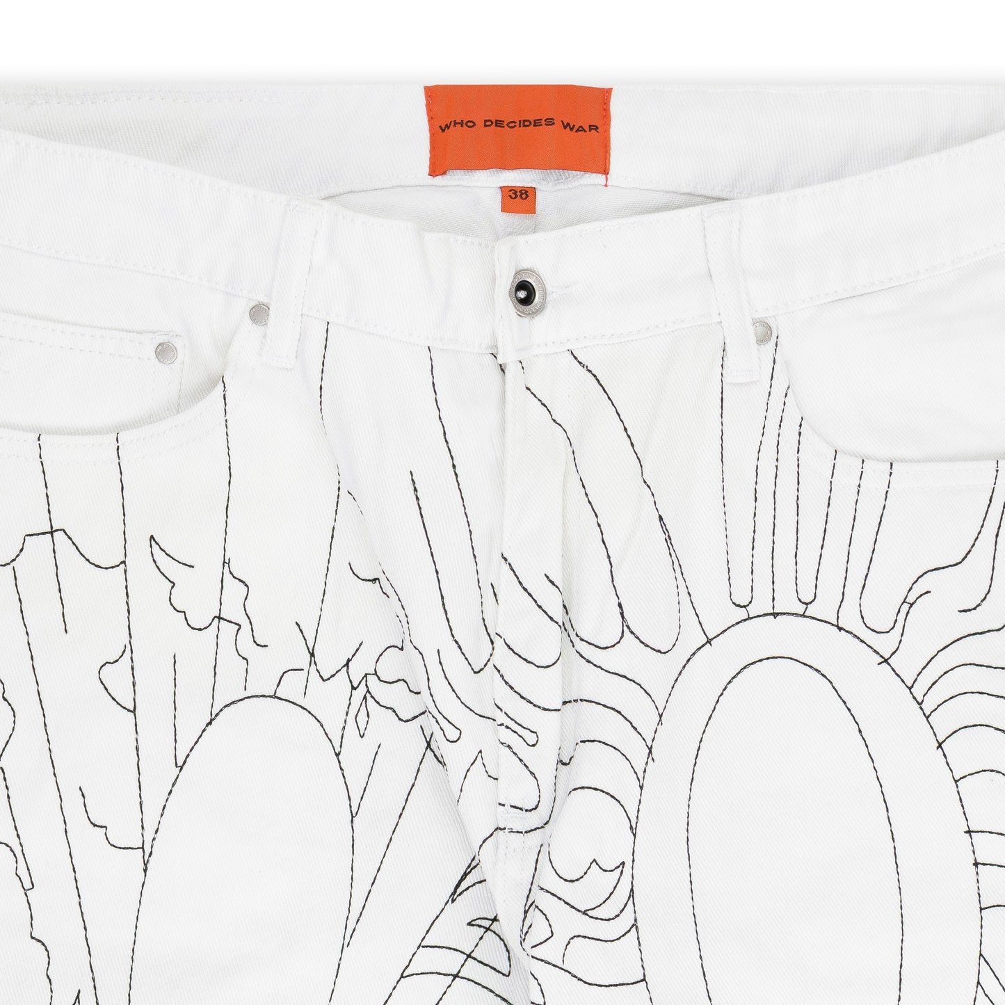 WHITE DUALITY STRAIGHT-FIT JEANS