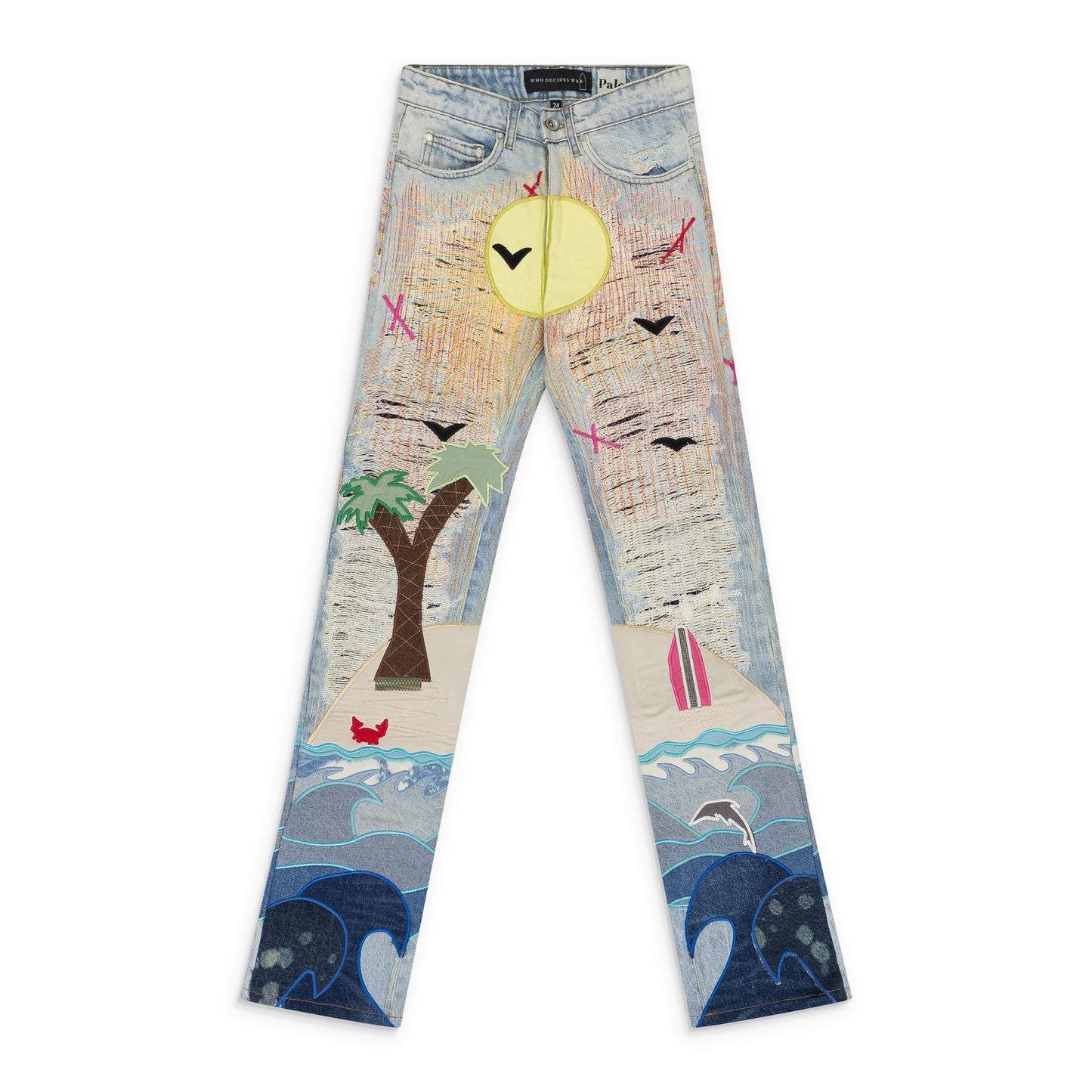 MULTI PALE SEABOARD STRAIGHT-FIT JEANS