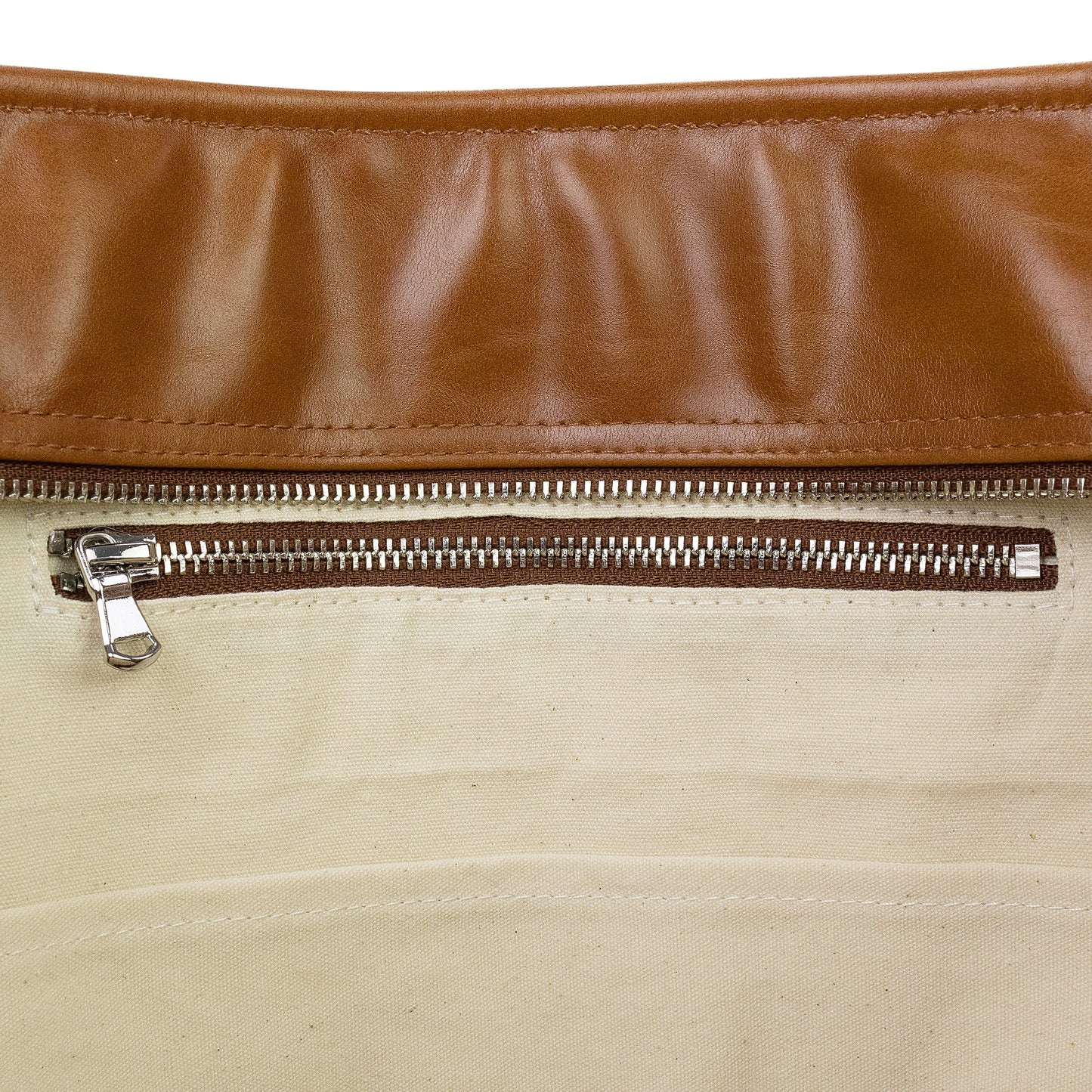 BROWN THORNED POCKET TOTE BAG