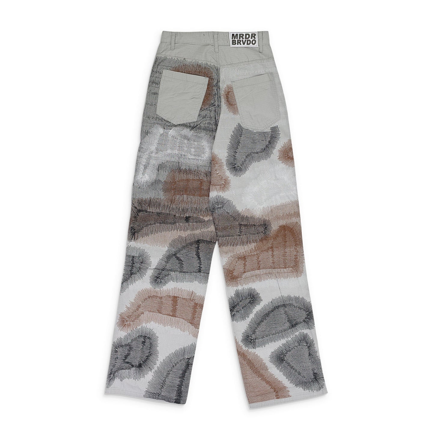 GRAY DARNING POCKET PANTS