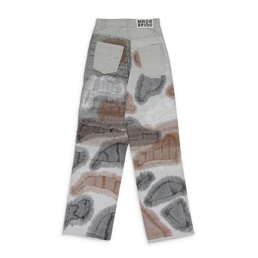 GRAY DARNING POCKET PANTS