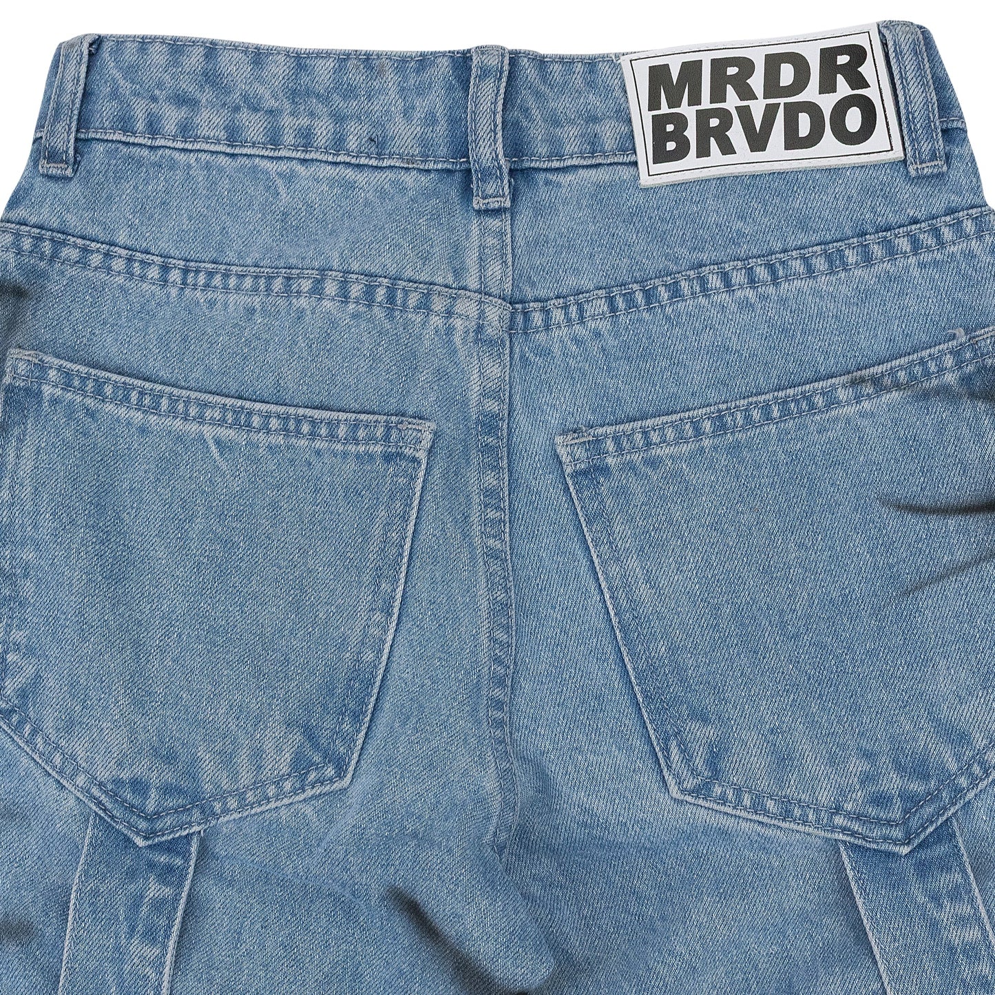 BLUE WINGED LOGO BONDAGE PANTS