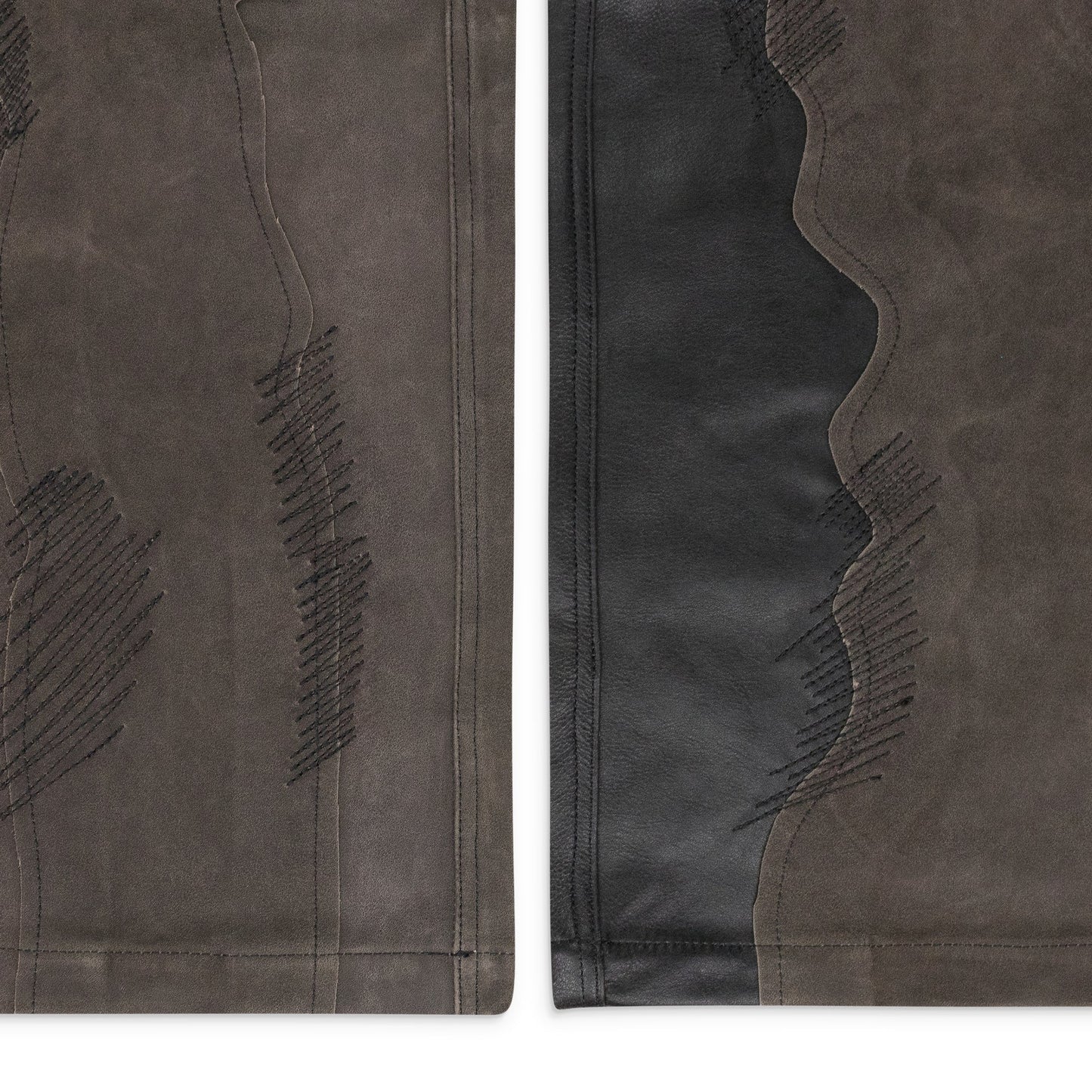 BLACK/BROWN BARK LEATHER PANTS