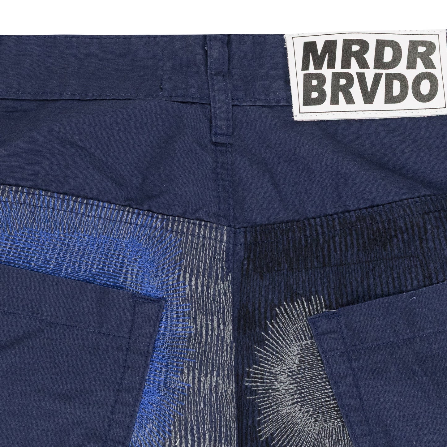 INDIGO CAMOUFLAGE EMBROIDERY PANTS