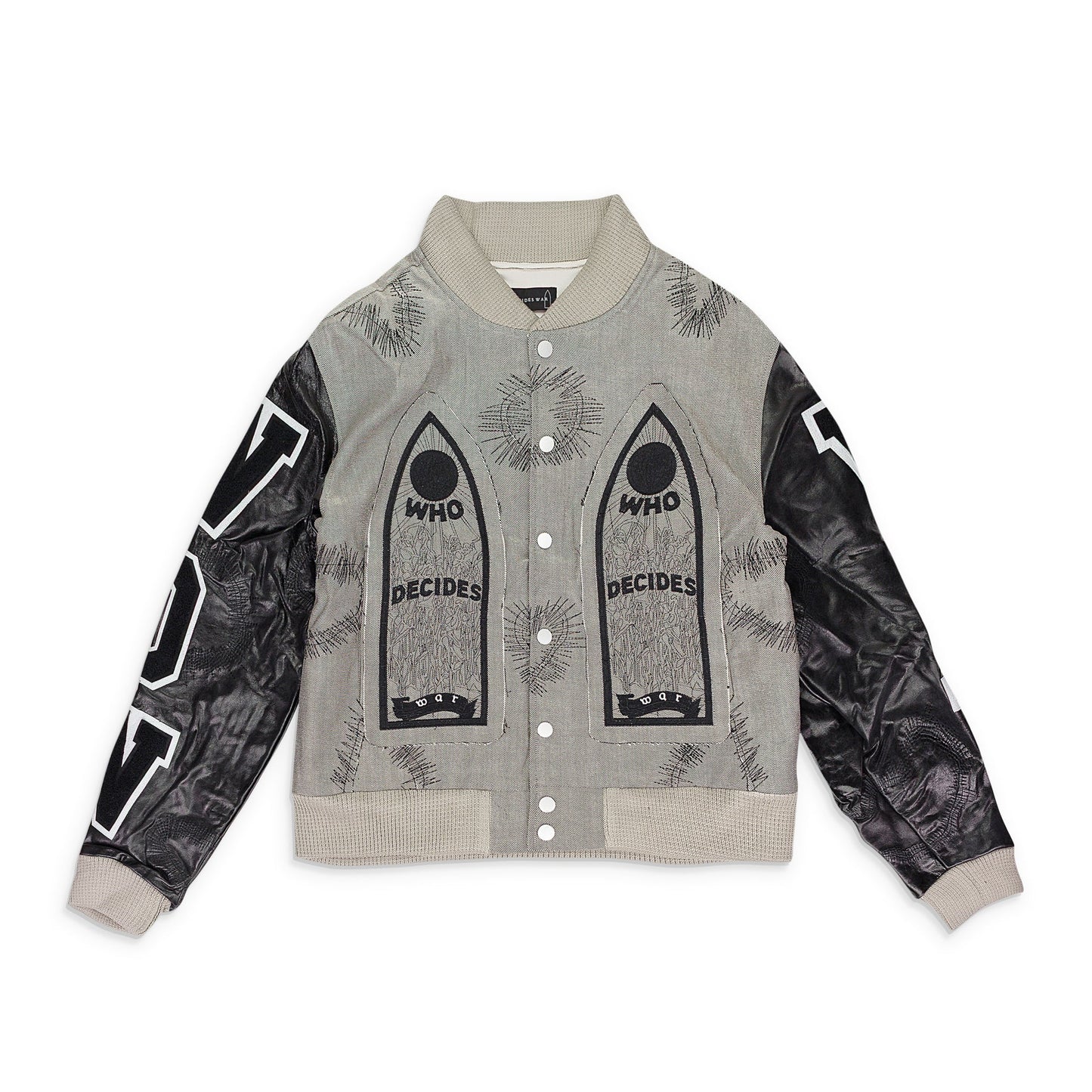 SILVER NAMESAKE VARSITY JACKET