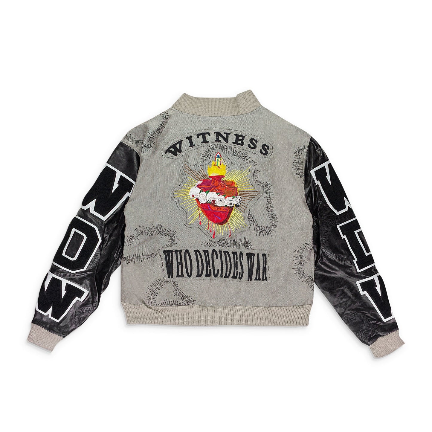 SILVER NAMESAKE VARSITY JACKET