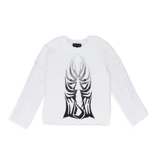 WHITE WINGED GRADIENT LS T-SHIRT