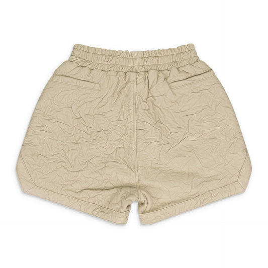 CREAM CRINKLED TAILORED SHORTS