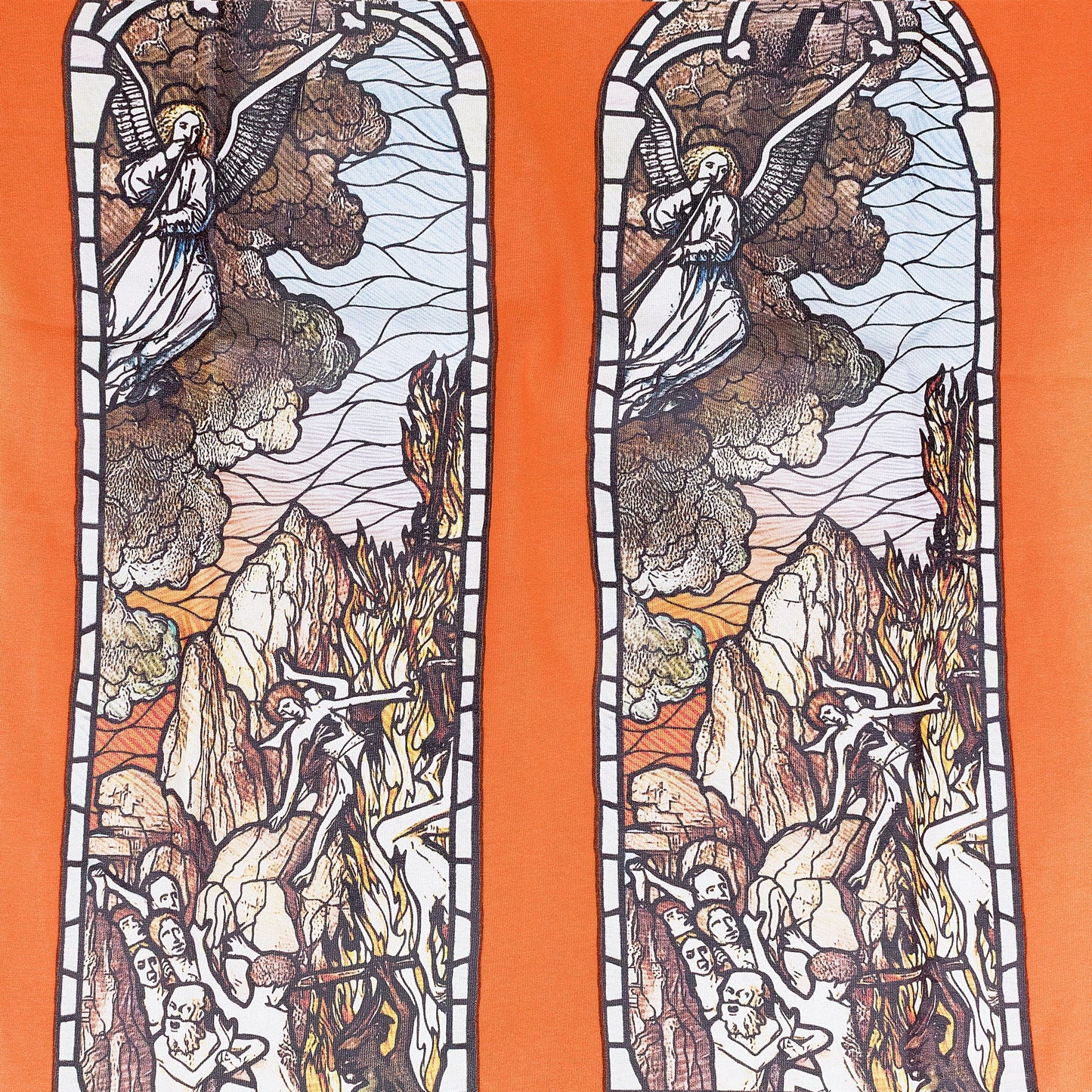 ORANGE SKULL T-SHIRT