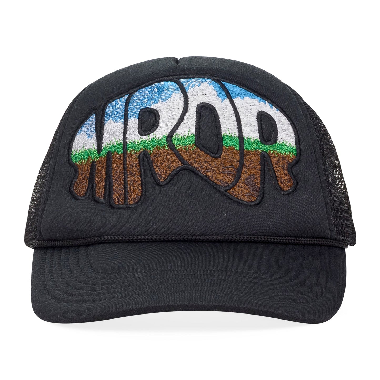 BLACK MRDR TRUCKER BASEBALL CAP