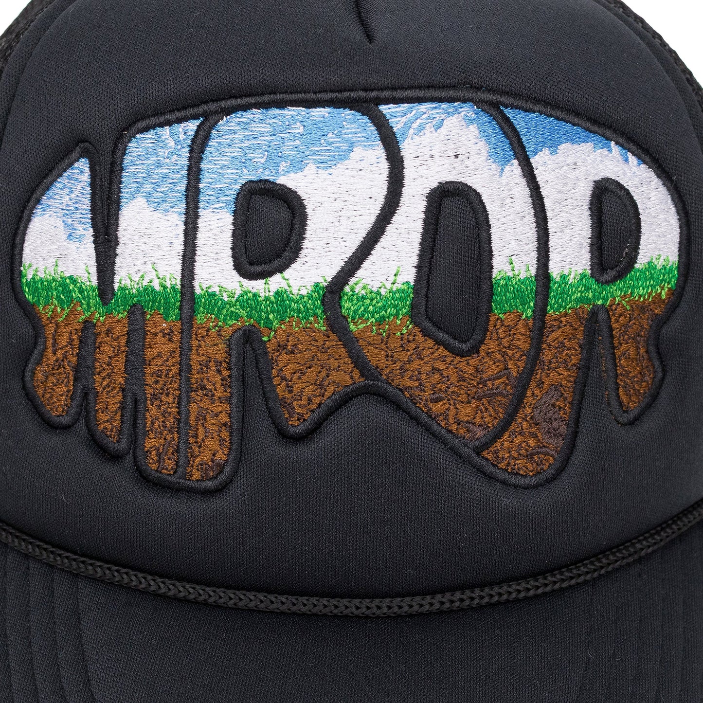 BLACK MRDR TRUCKER BASEBALL CAP