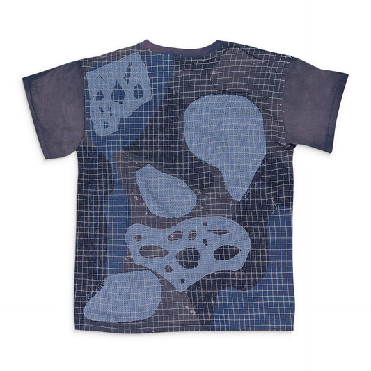 INDIGO GRID SHORT SLEEVE T-SHIRT
